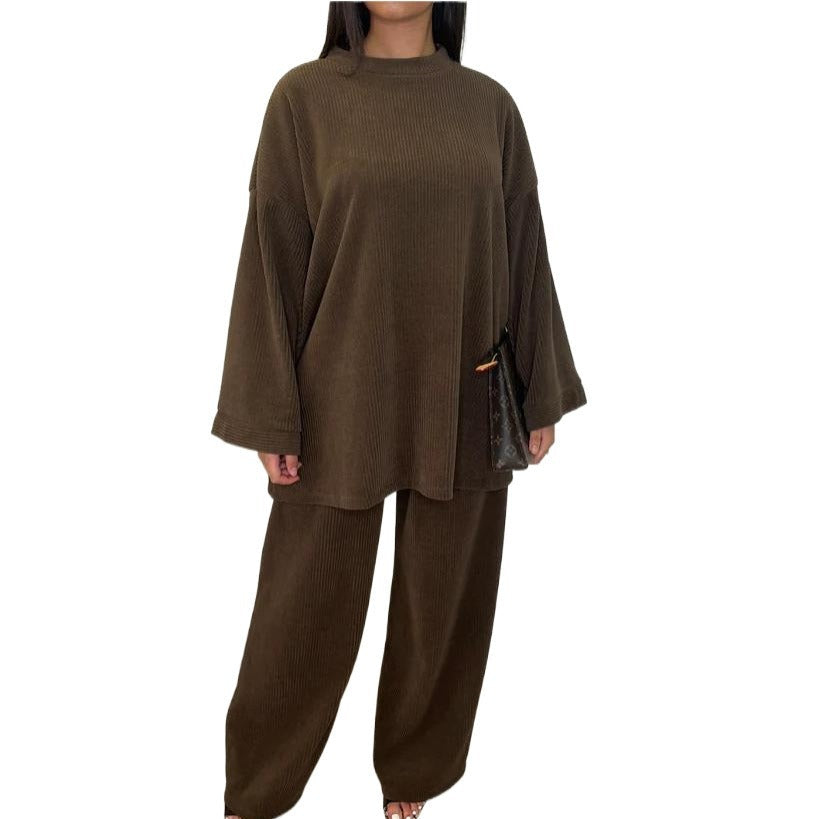 Women's Comfortable and Stylish Ribbed Knit Lounge Set NOVAE