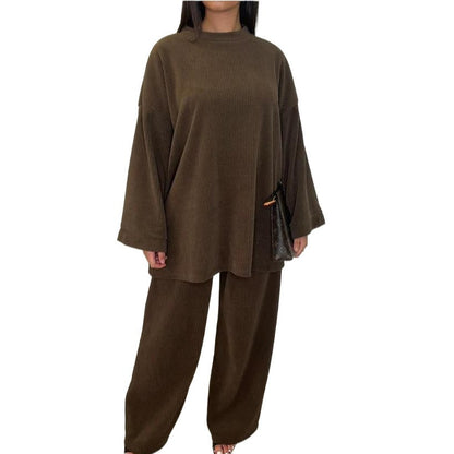 Women's Comfortable and Stylish Ribbed Knit Lounge Set NOVAE
