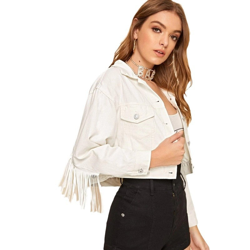 Ladies
 Short fringed jacket with trendy design and casual cut NOVAE