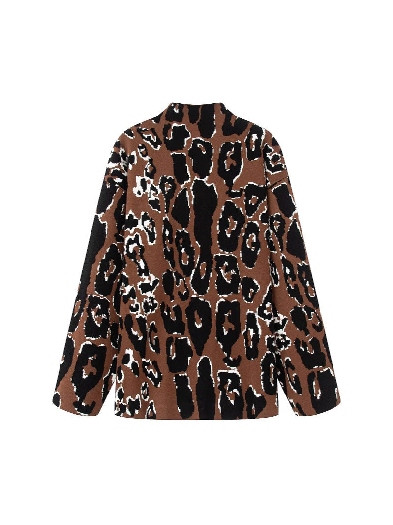 Women's casual animal print sweater NOVAE