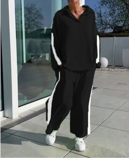 Women's relaxed leisure suit with shirt and wide-legged trousers NOVAE