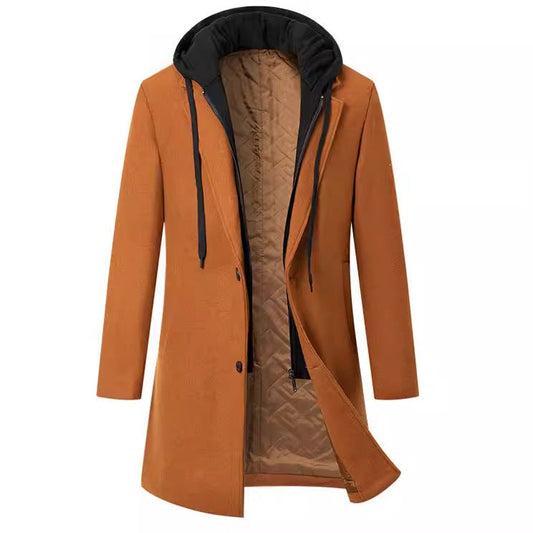 Men's elegant transitional coat with detachable hood NOVAE