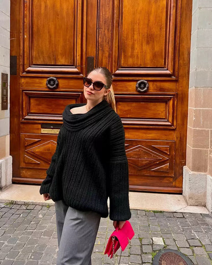 Women's Oversized Pullover with Textured Design NOVAE