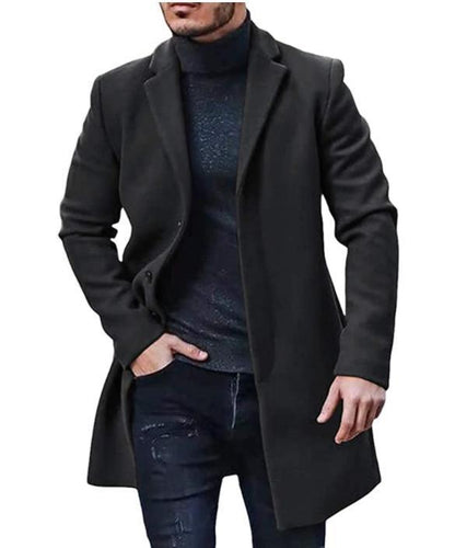Men's elegant long coat with a slim fit NOVAE