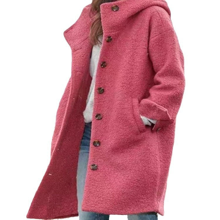Women's casual oversized fleece coat with practical pockets NOVAE