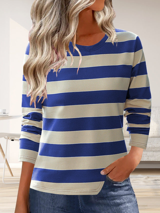 Women's long-sleeved shirt with a modern striped pattern and comfortable fit NOVAE