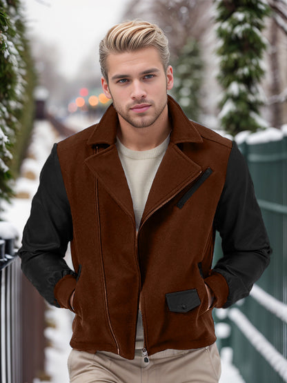 Men's fashionable transitional jacket with contrasting sleeves and practical pockets NOVAE