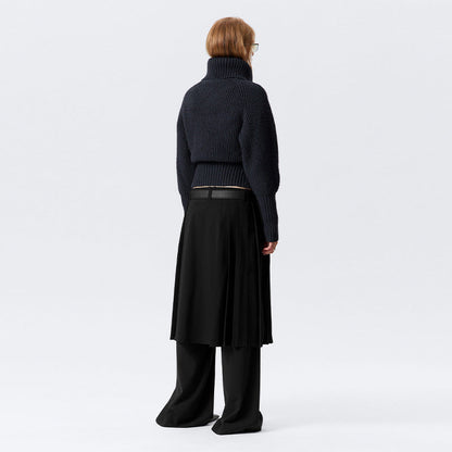 Women's cardigan with high collar and fashionable zipper NOVAE