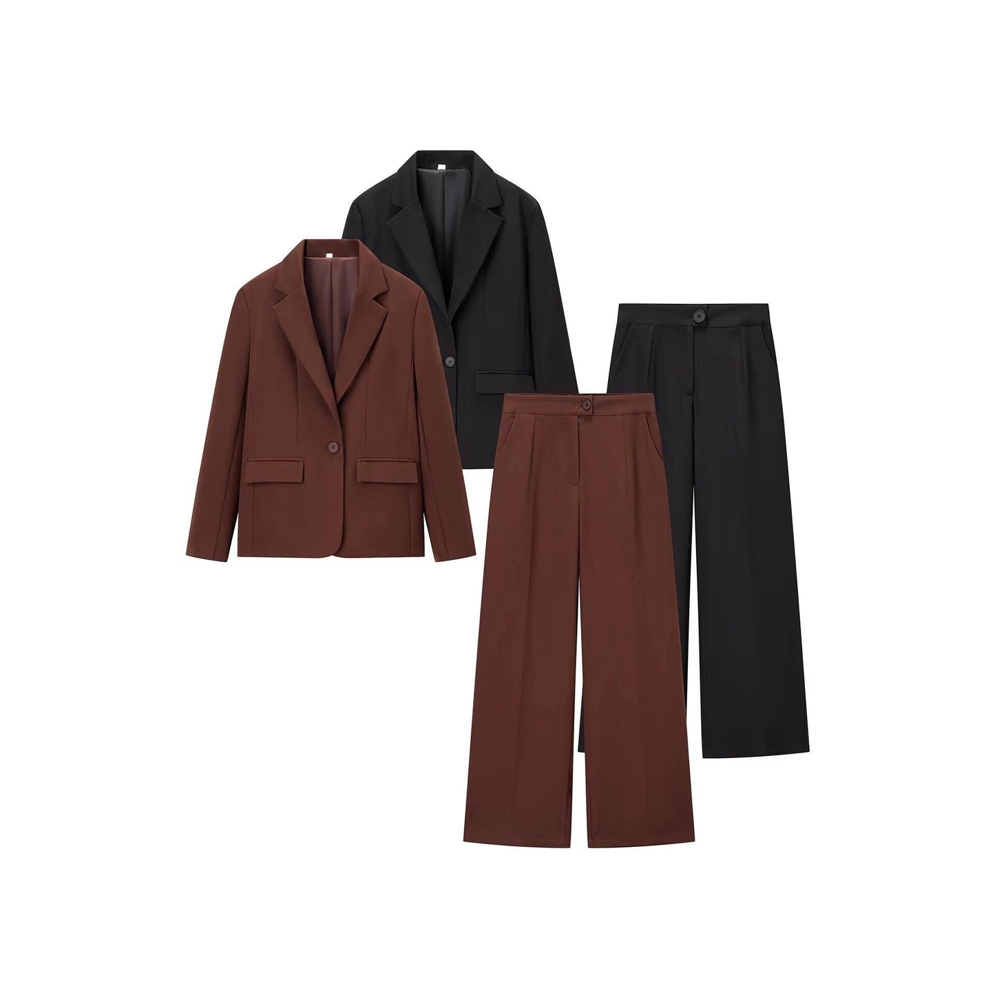 Women's elegant business set with blazer and wide-leg trousers NOVAE