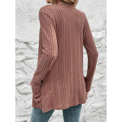 Women's cardigan with open design and practical pockets NOVAE