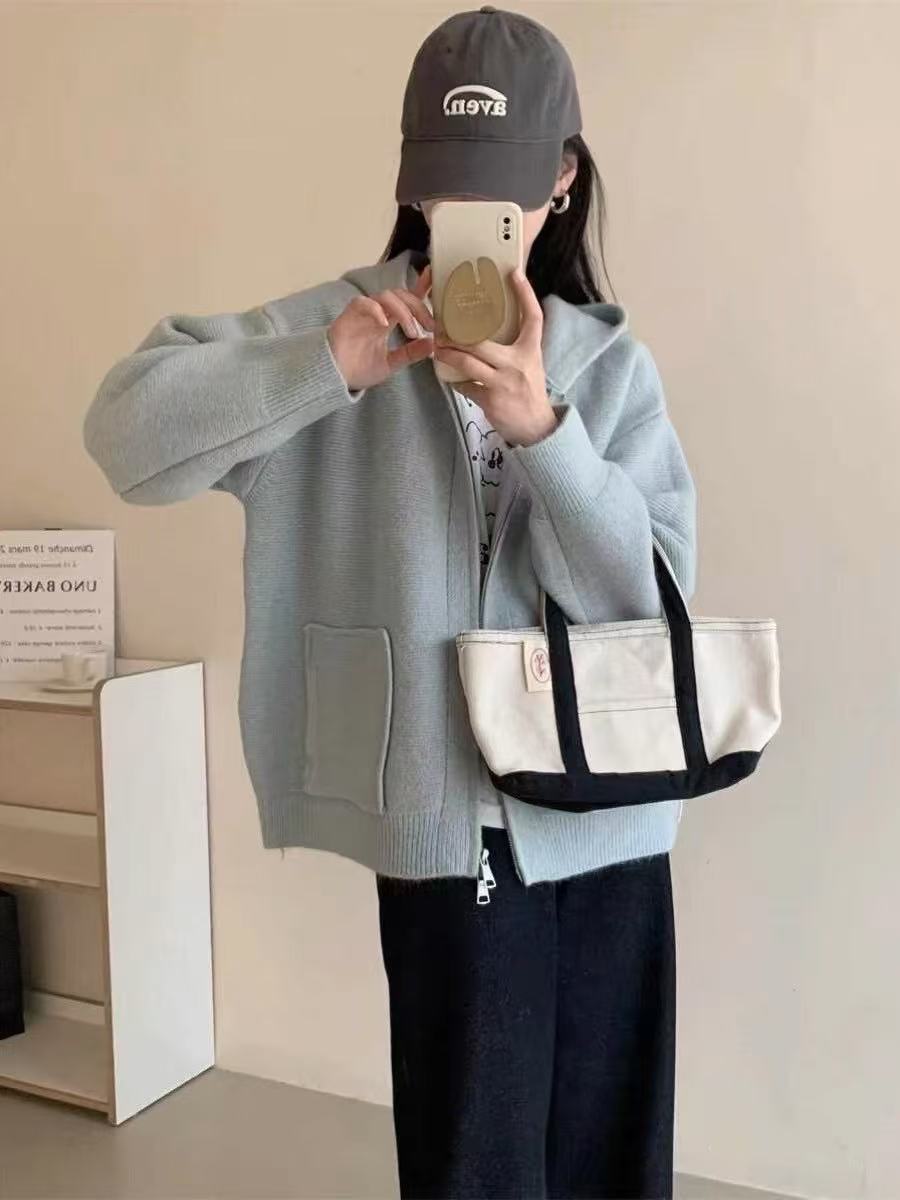 Women's Casual Oversized Cardigan with Hood and Pockets NOVAE