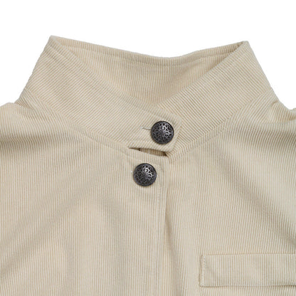 Women's fashionable blazer jacket with stand-up collar and snap button closure NOVAE