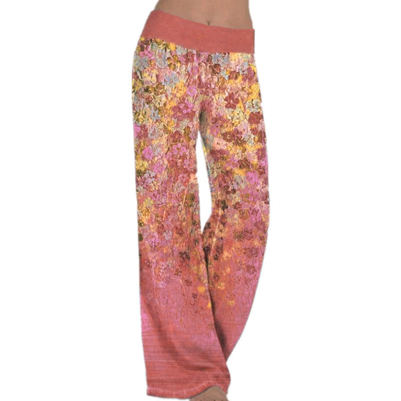 Women's Wide-Leg Floral Pattern Trousers NOVAE