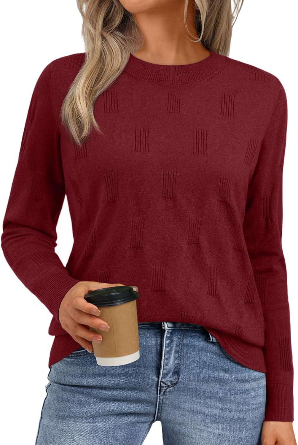 Women's Elegant Knit Sweater with Textured Pattern NOVAE