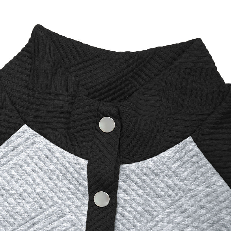 Women's casual sweater with structured design and button placket NOVAE