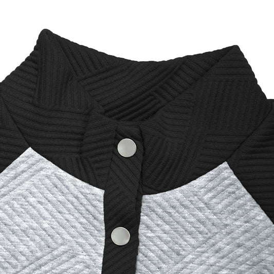 Women's casual sweater with structured design and button placket NOVAE