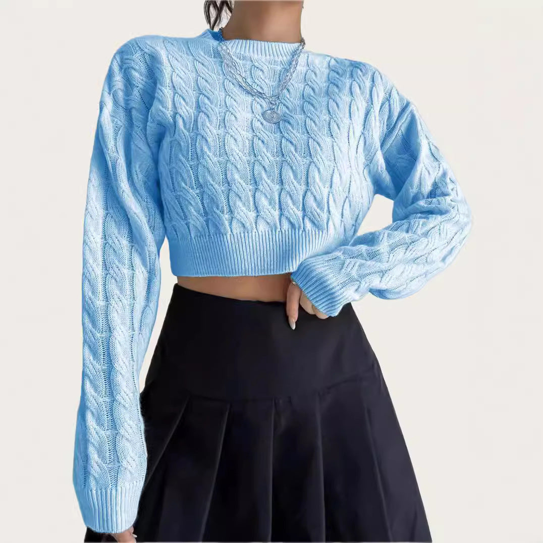 Women's cozy cropped cable-knit sweater NOVAE