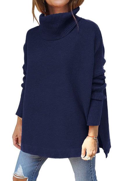 Women's Oversized Textured Turtleneck Sweater NOVAE