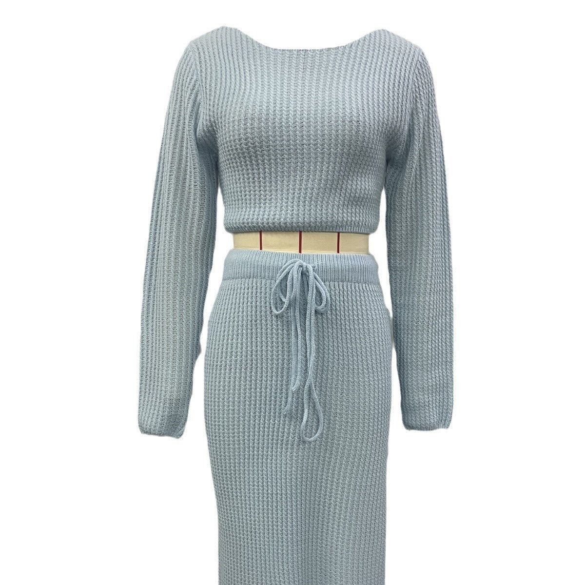 Women's Comfortable Knit Set with Cropped Top and Maxi Skirt NOVAE