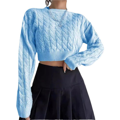 Women's cozy cropped cable-knit sweater NOVAE
