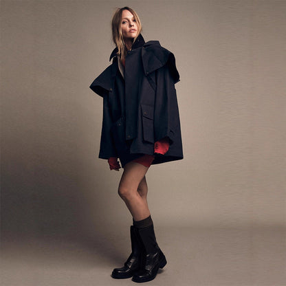 Women's water-repellent outdoor jacket with innovative hood design NOVAE