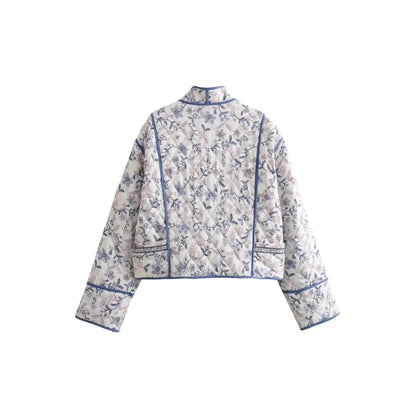 Women's patterned quilted jacket with elegant cut and decorative details NOVAE