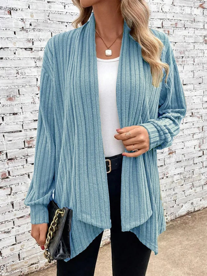 Women's casual knit cardigan with distinctive ribbed design NOVAE