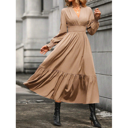 Women's maxi dress with swing skirt and elasticated waist insert NOVAE