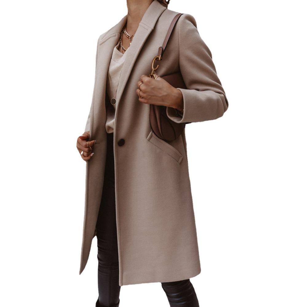 Women's Elegant Oversized Coat Jacket with Simple Designs and Practical Pockets NOVAE