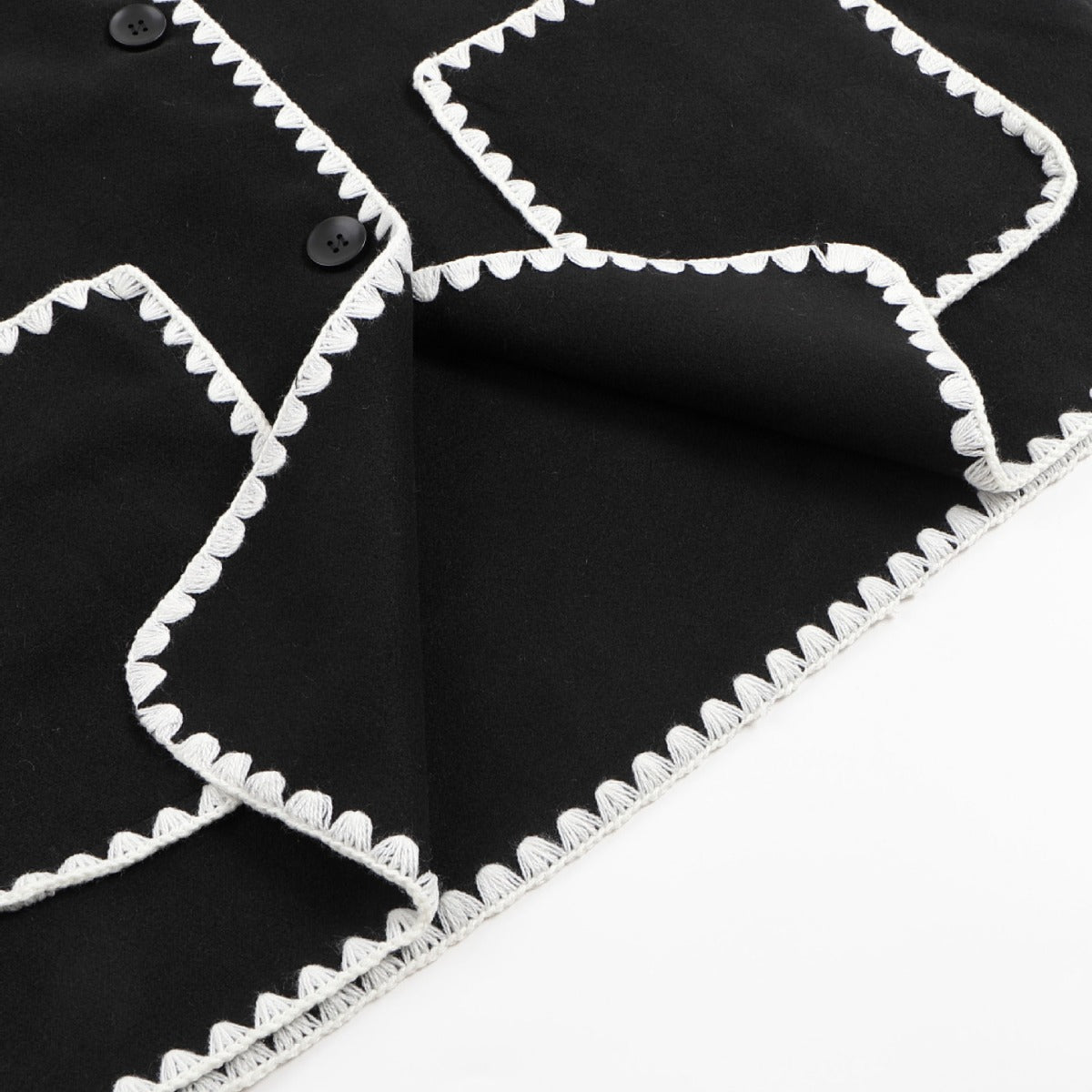 Women's elegantly cut blazer jacket with contrasting details and wide-leg trousers NOVAE