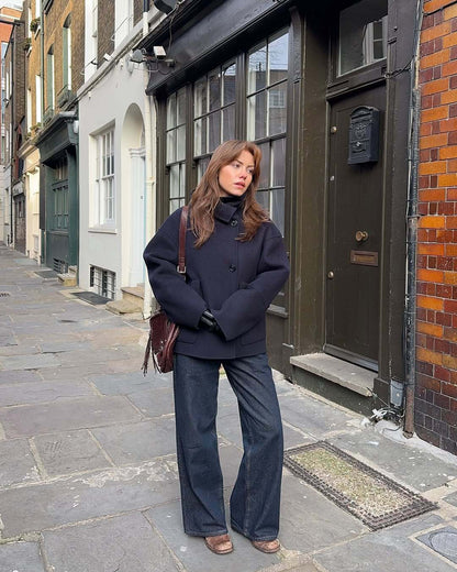 Women's fashionable oversized jacket made from a high-quality wool blend NOVAE