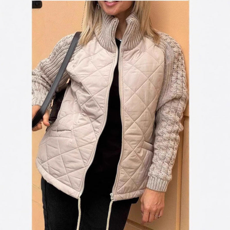Women's quilted jacket with wool details NOVAE