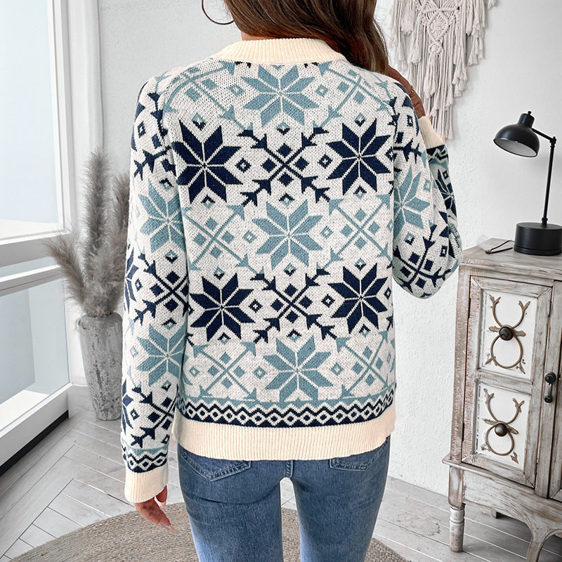 Women's knitted sweater in Scandinavian style NOVAE