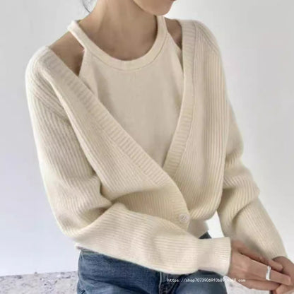 Women's open-cut ribbed cardigan NOVAE