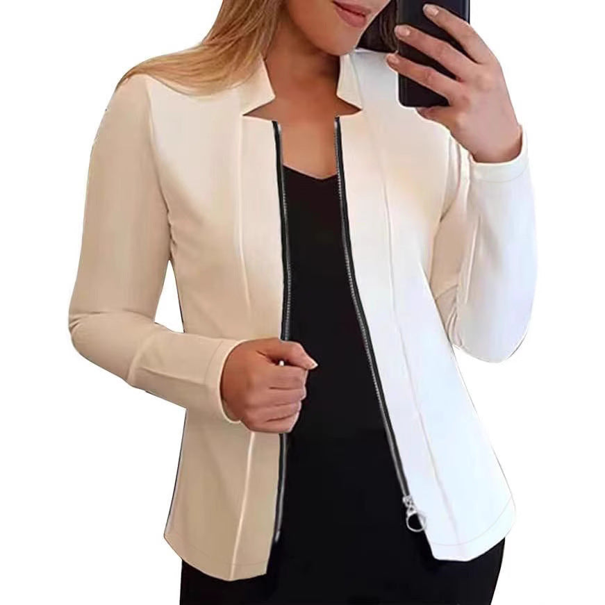 Women's elegant jacket with full-length zipper and slim fit NOVAE