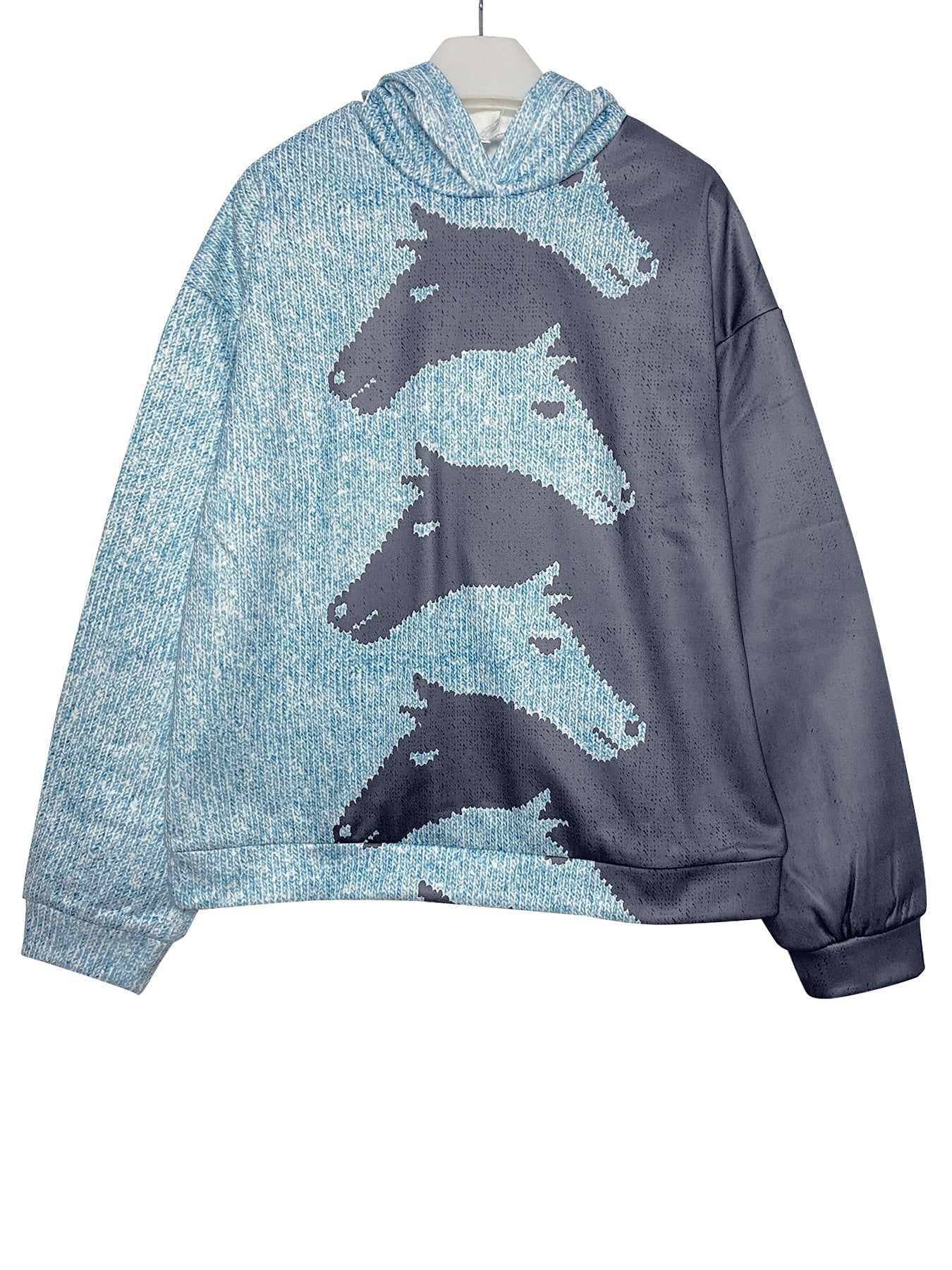 Women's hoodie with creative horse pattern and comfortable fit NOVAE