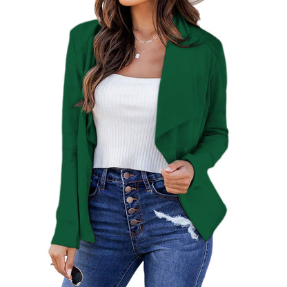 Women's casual blazer jacket with open cut and elegant details NOVAE