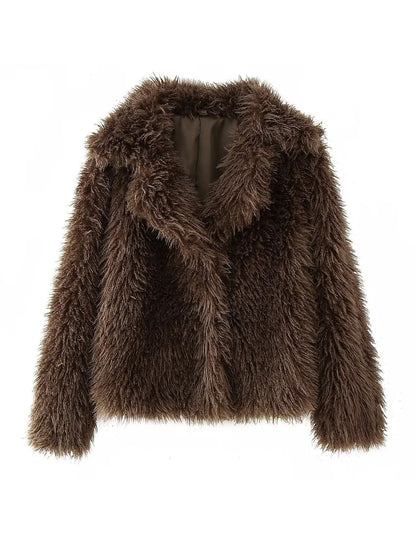 Women's Cozy Fleece Jacket with Generous Collar and Soft Lining NOVAE