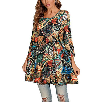 Women's tunic with unique mandala print NOVAE