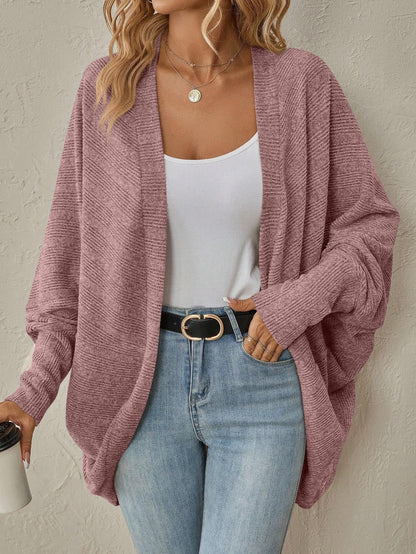 Women's casual cardigan with wide sleeves and open design NOVAE