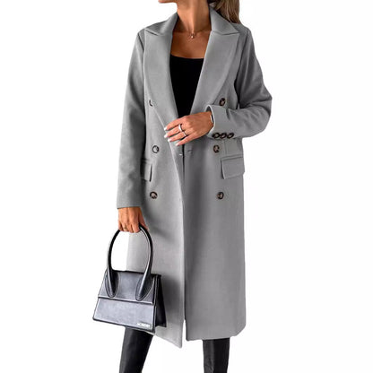 Women's elegant and timeless trench coat with double button placket and practical pockets NOVAE