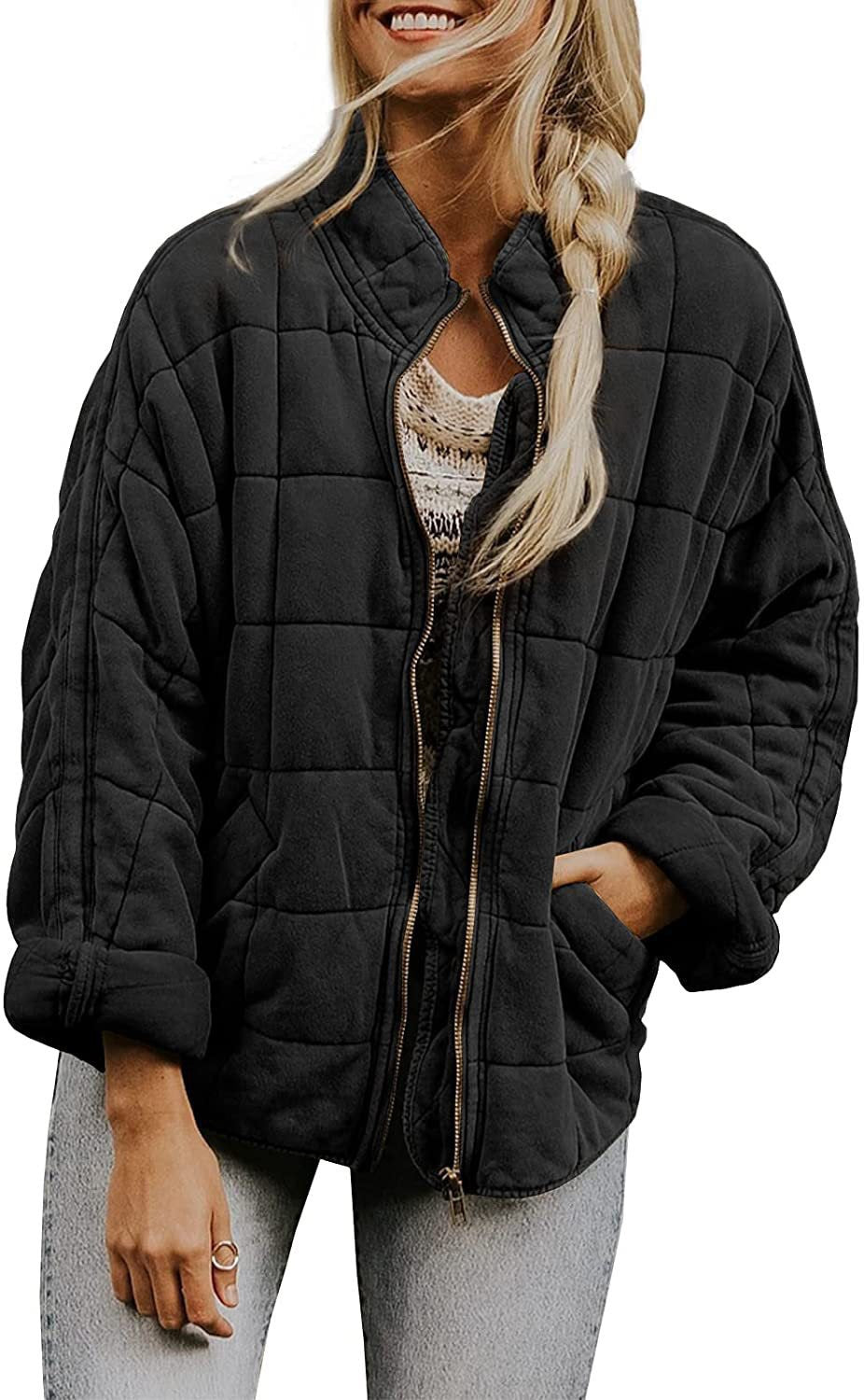 Women's quilted hooded jacket with zipper and pockets NOVAE