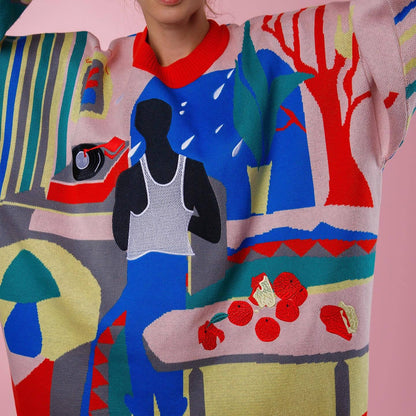 Women's creative sweater with unique art design NOVAE