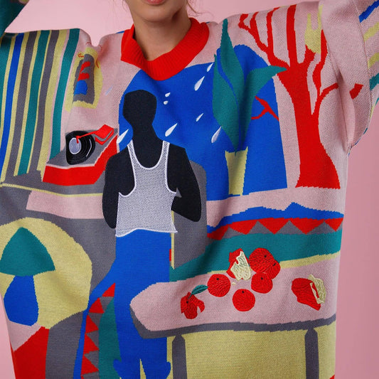 Women's creative sweater with unique art design NOVAE