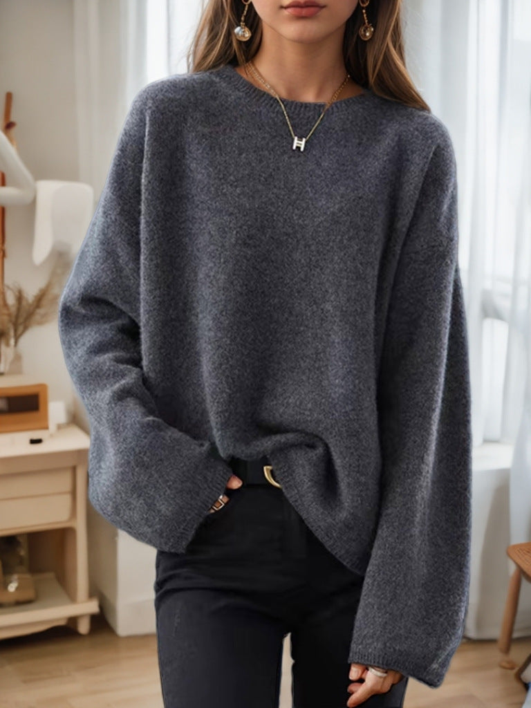 Women's Comfortable Knit Sweater with a Relaxed Fit and Wide Sleeves NOVAE