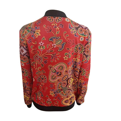 Women's trendy bomber jacket with colorful mandala pattern NOVAE