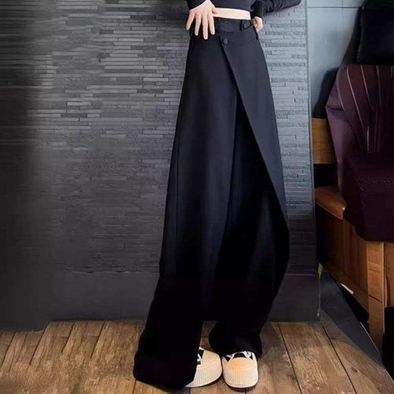 Women's wide-leg palazzo trousers with an asymmetrical cut NOVAE