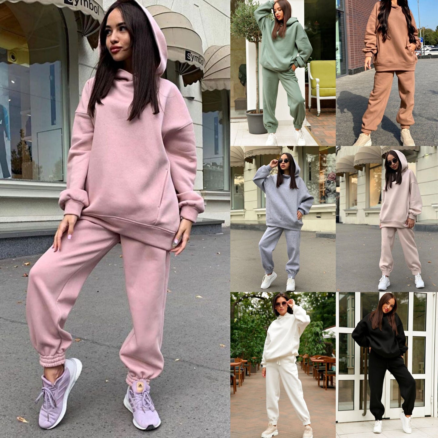 Women's Comfortable Hoodie and Jogging Pants Set with Hood and Elastic Waistband NOVAE