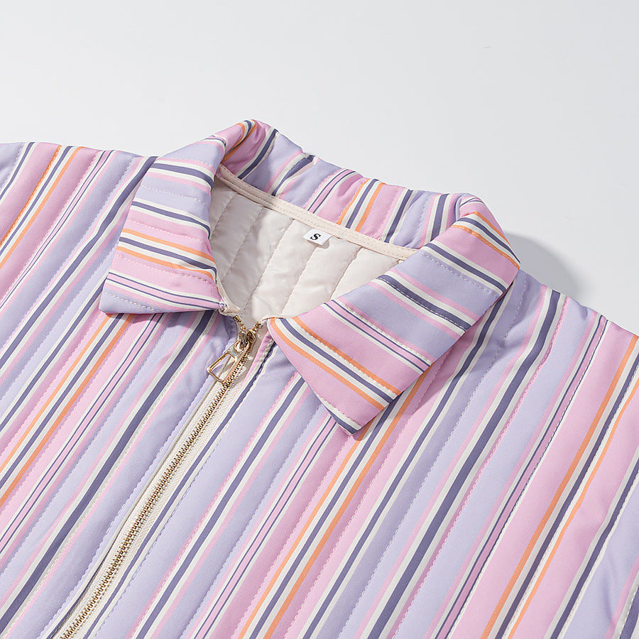 Women's quilted transitional jacket with wide collar and practical pockets NOVAE