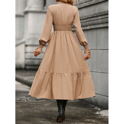 Women's maxi dress with swing skirt and elasticated waist insert NOVAE